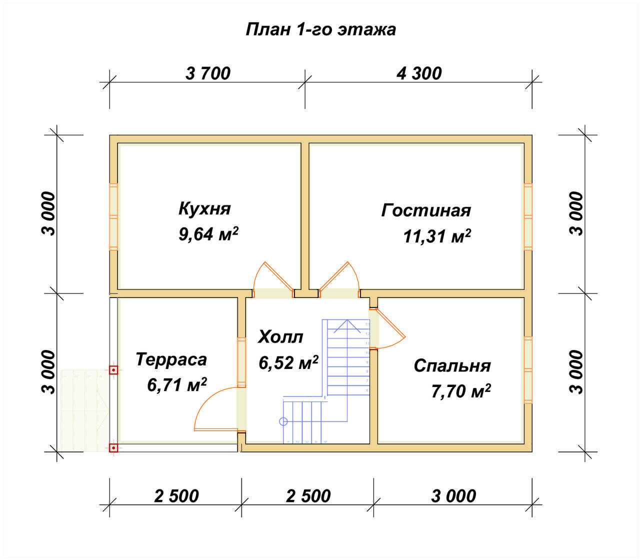 П-1003 План первого этажа П-1003 План первого этажа
