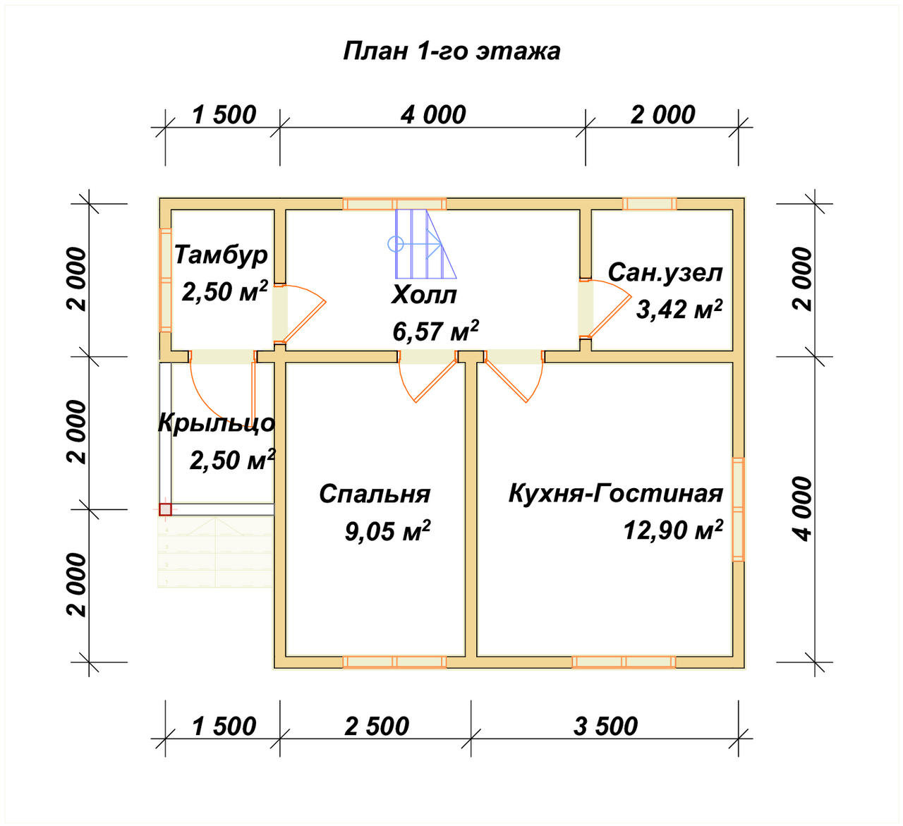 П-1004 План первого этажа П-1004 План первого этажа