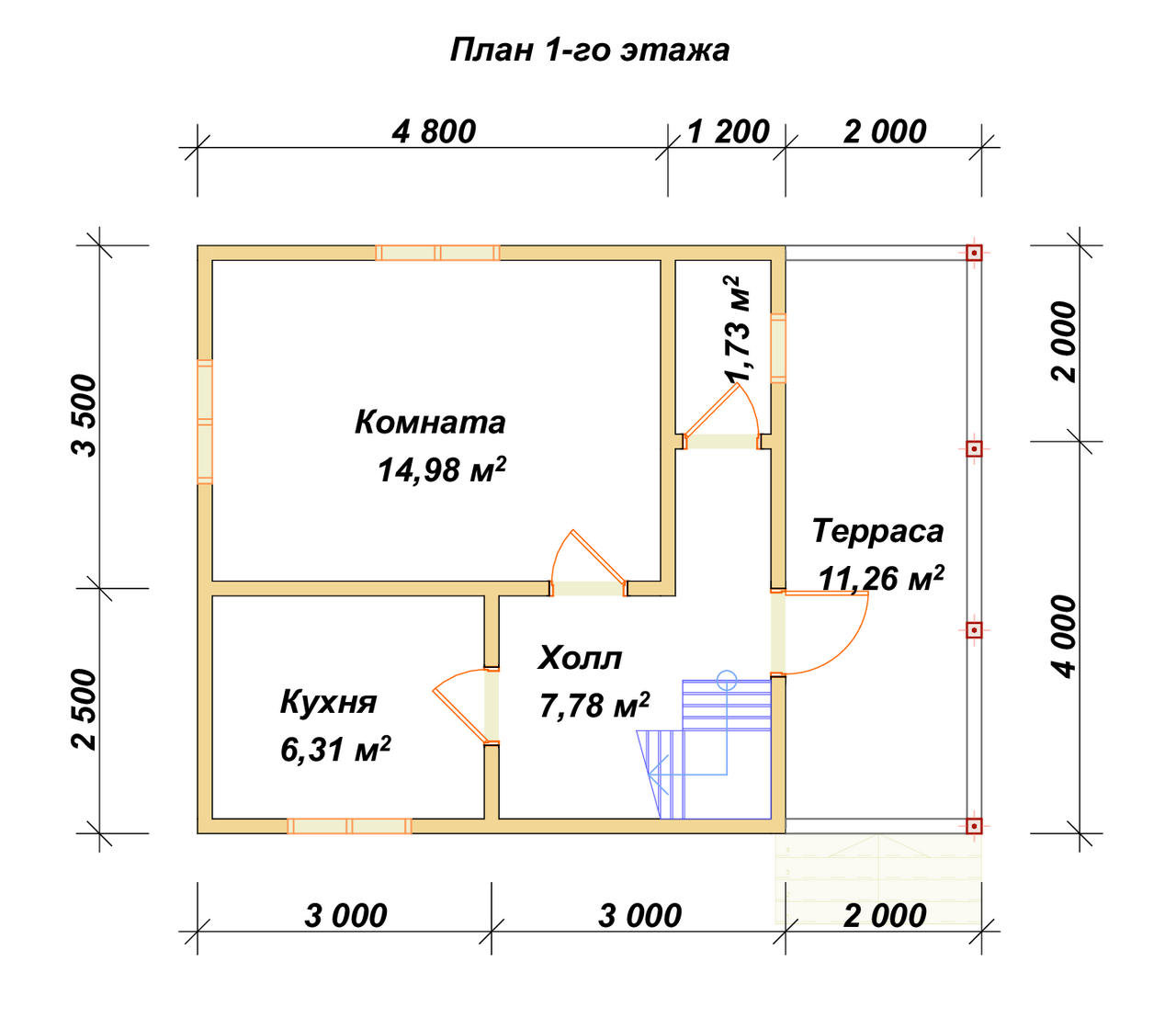 П-1016 План первого этажа П-1016 План первого этажа