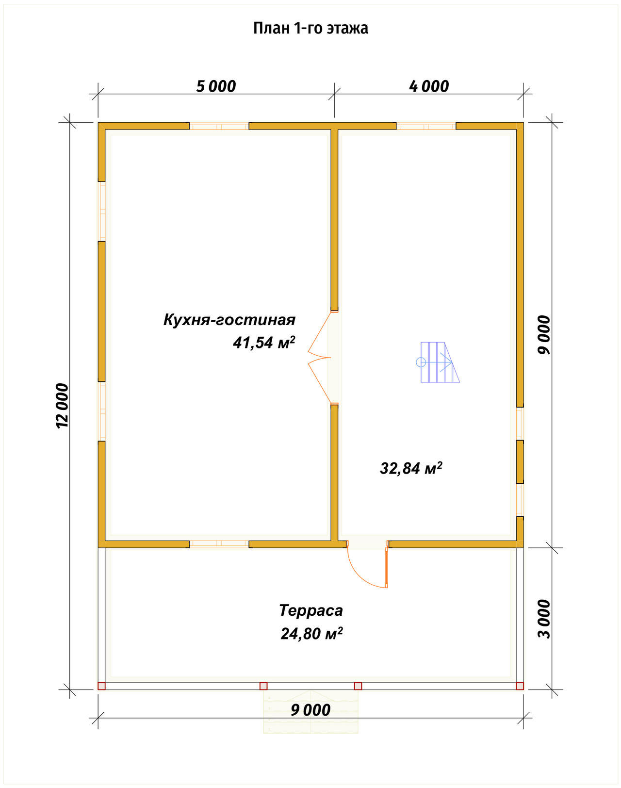 П-1035 План первого этажа П-1035 План первого этажа