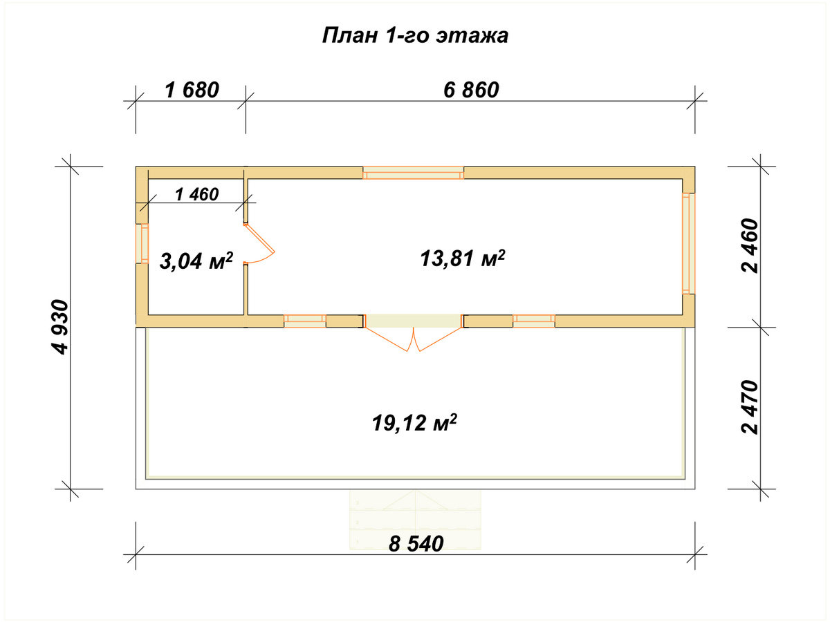 П-1038 План первого этажа П-1038 План первого этажа