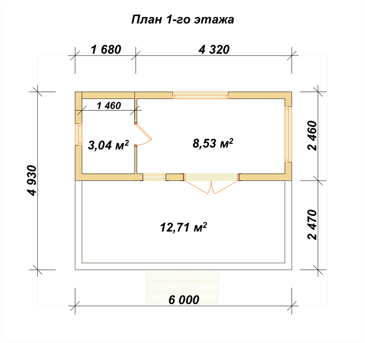 П-1039 План первого этажа П-1039 План первого этажа