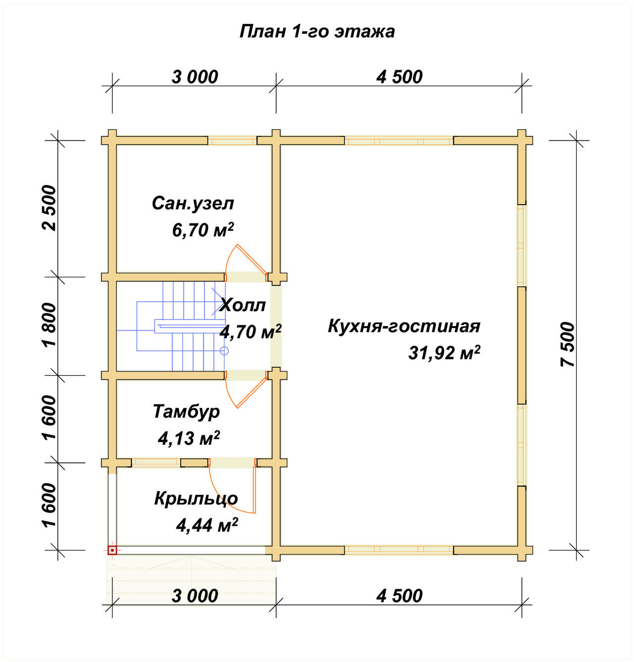 П-1057 План первого этажа П-1057 План первого этажа