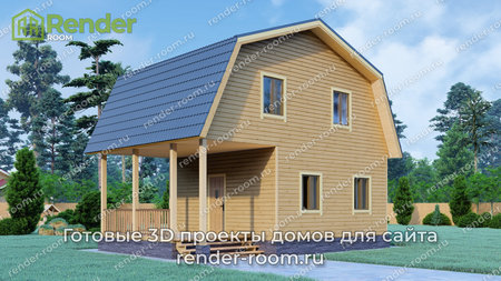 Проект  Площадь: 74, Размер: 6х9