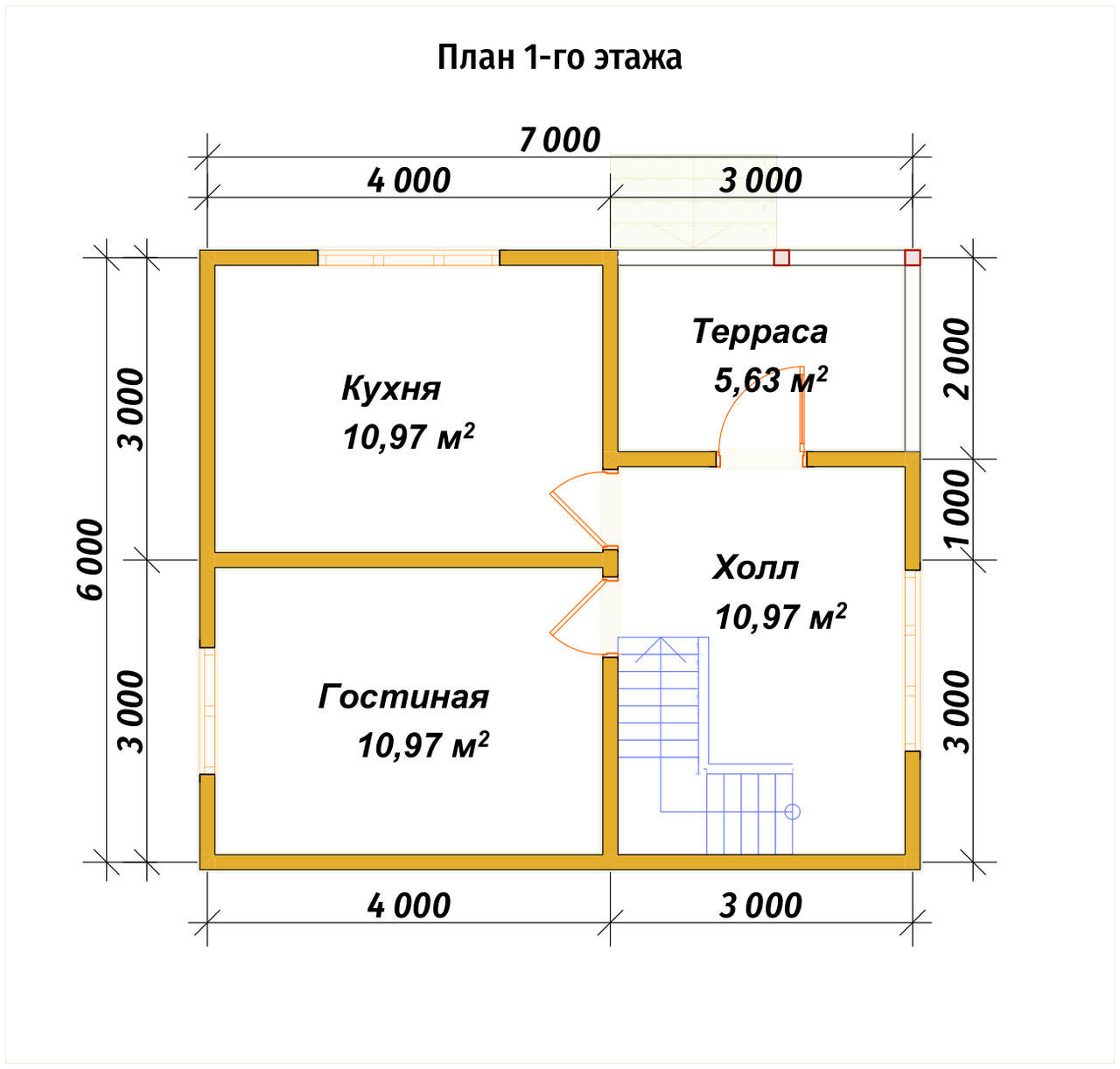 П-1268 План первого этажа П-1268 План первого этажа