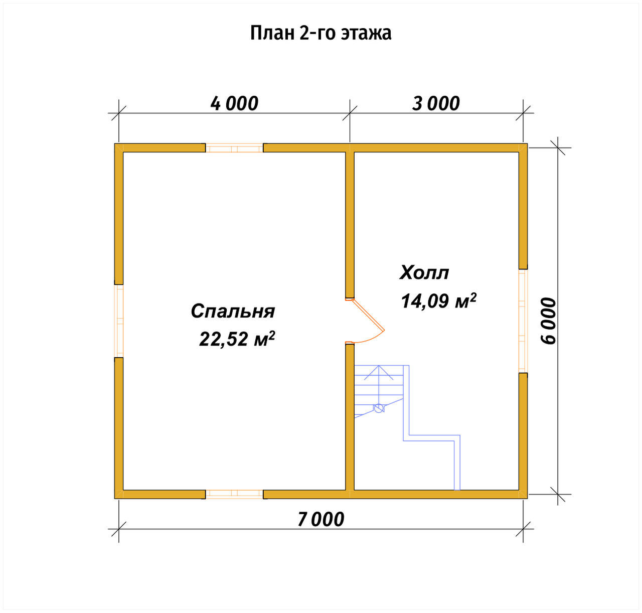 П-1268 План второго этажа П-1268 План второго этажа