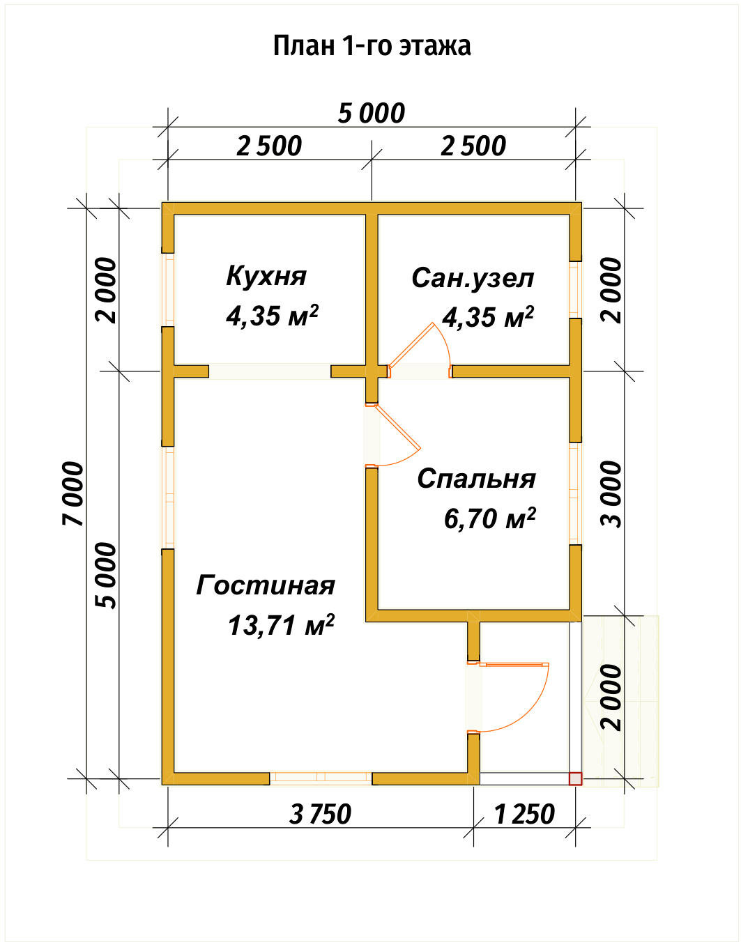 П-1275 План первого этажа П-1275 План первого этажа