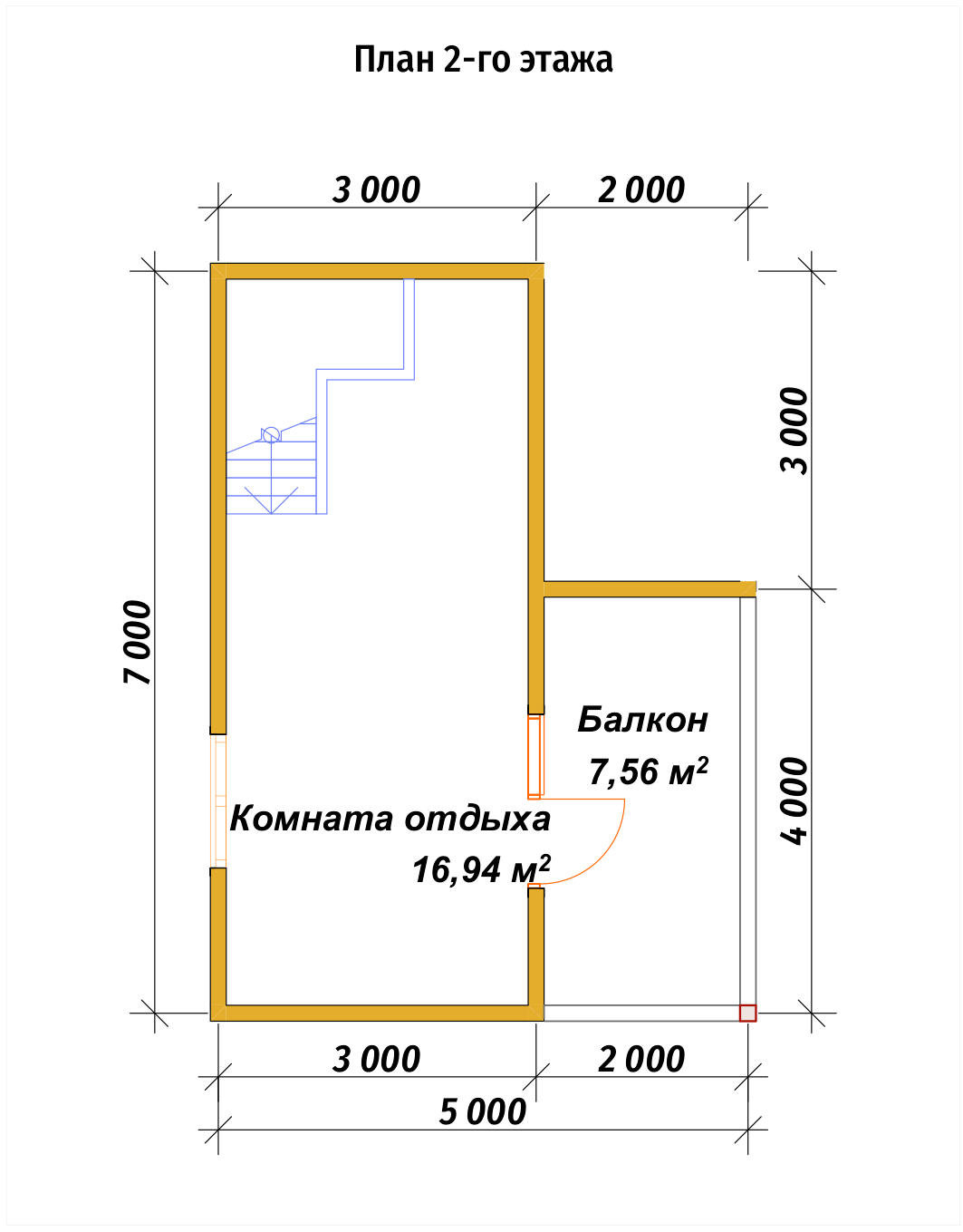 П-1277 План второго этажа П-1277 План второго этажа