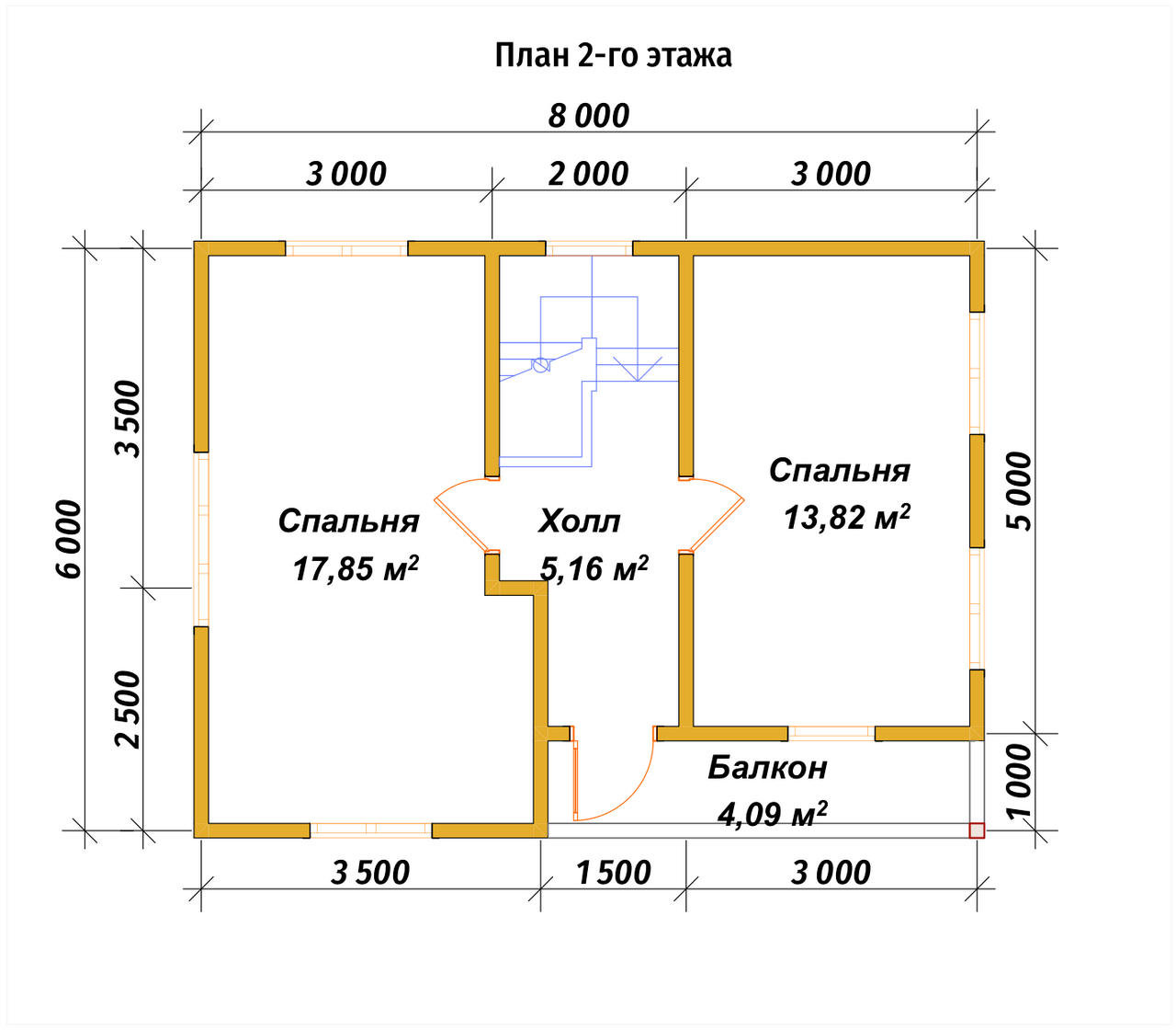 П-1306 План второго этажа П-1306 План второго этажа