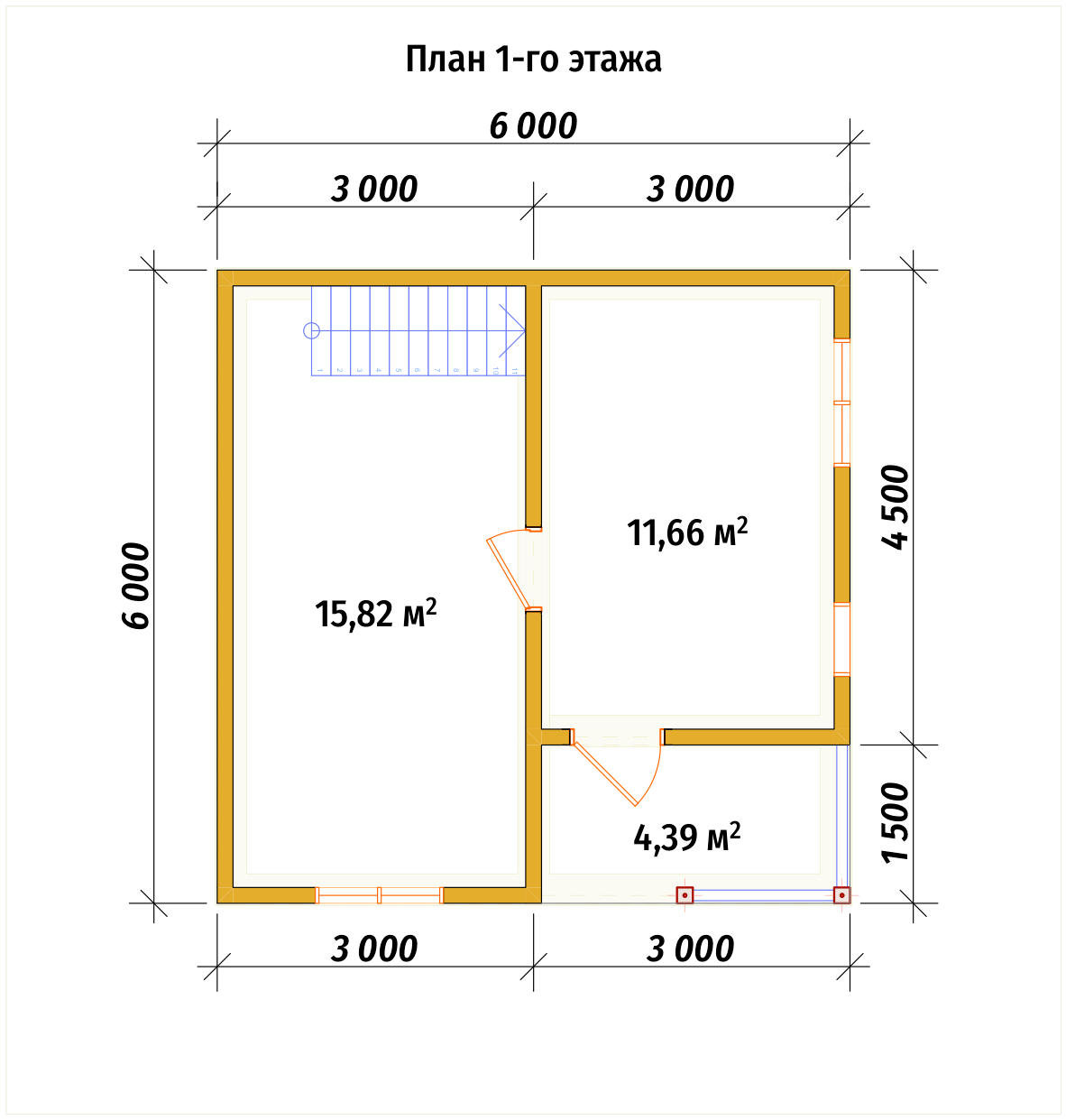 П-1436 План первого этажа П-1436 План первого этажа