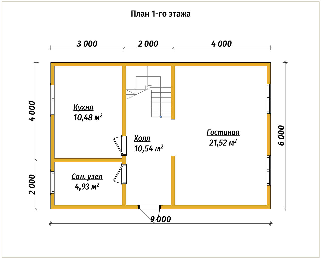 П-1452 План первого этажа П-1452 План первого этажа