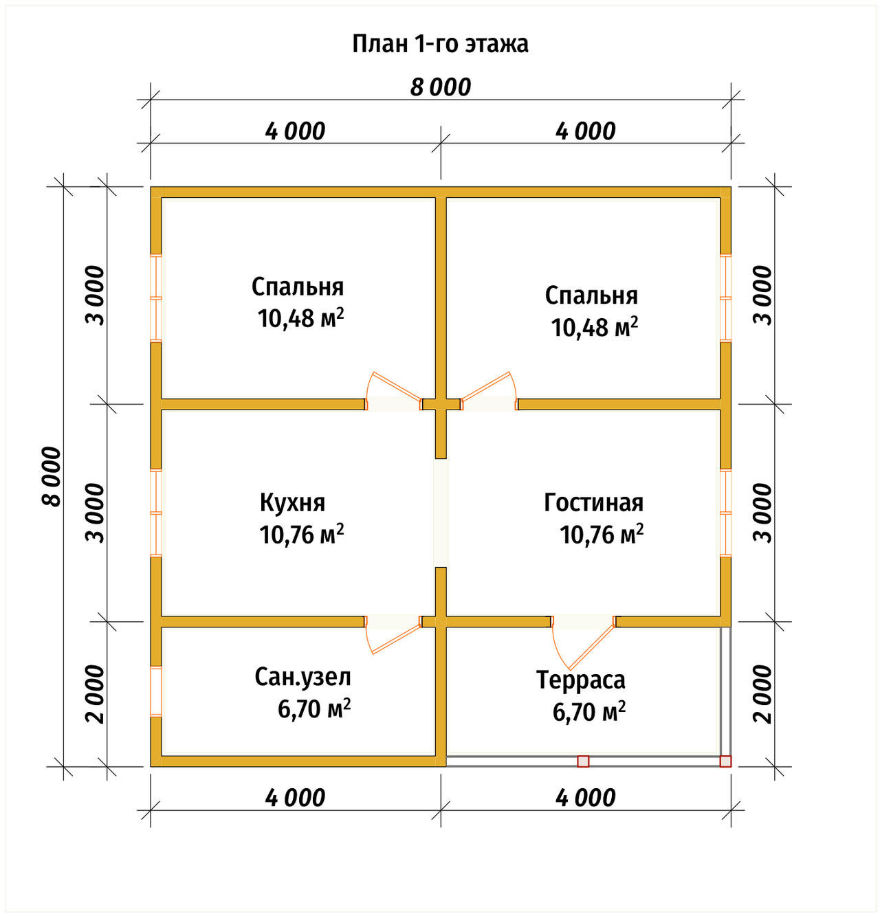 П-1455 План первого этажа П-1455 План первого этажа