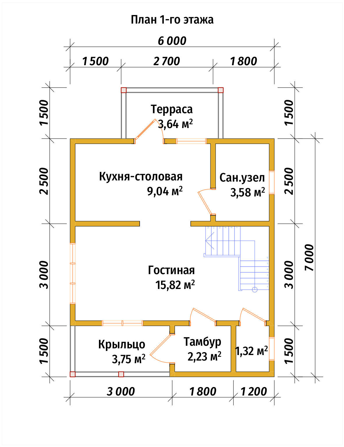 П-1456 План первого этажа П-1456 План первого этажа