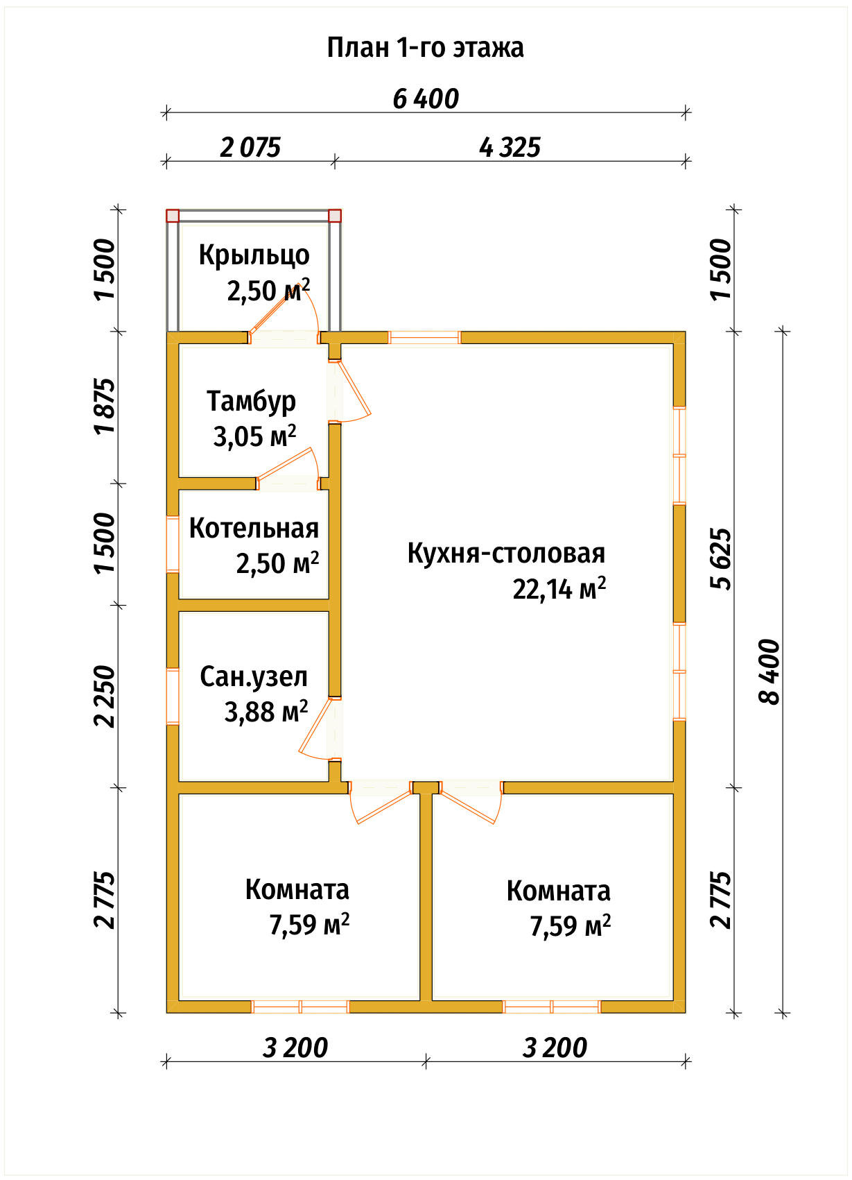П-1458 План первого этажа П-1458 План первого этажа