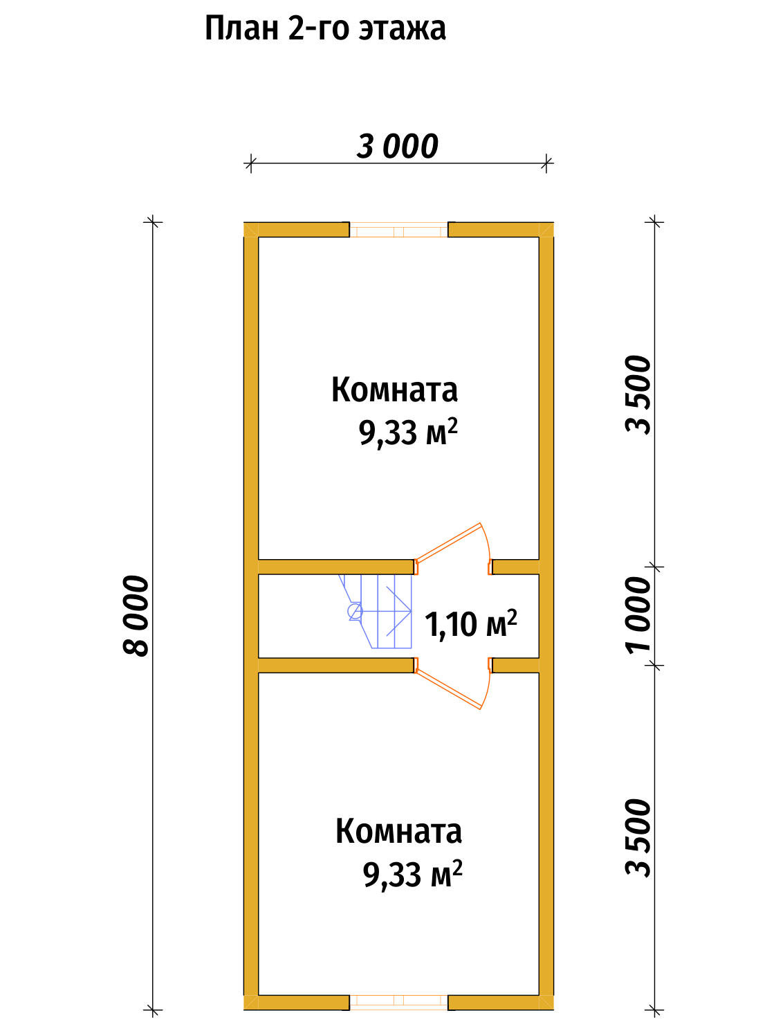 П-1461 План второго этажа П-1461 План второго этажа