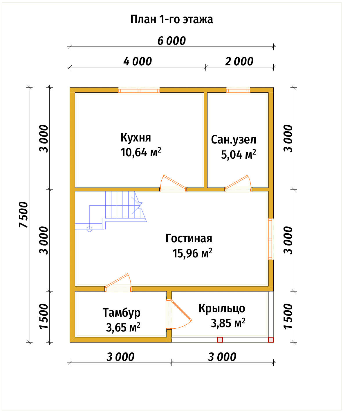 П-1491 План первого этажа П-1491 План первого этажа