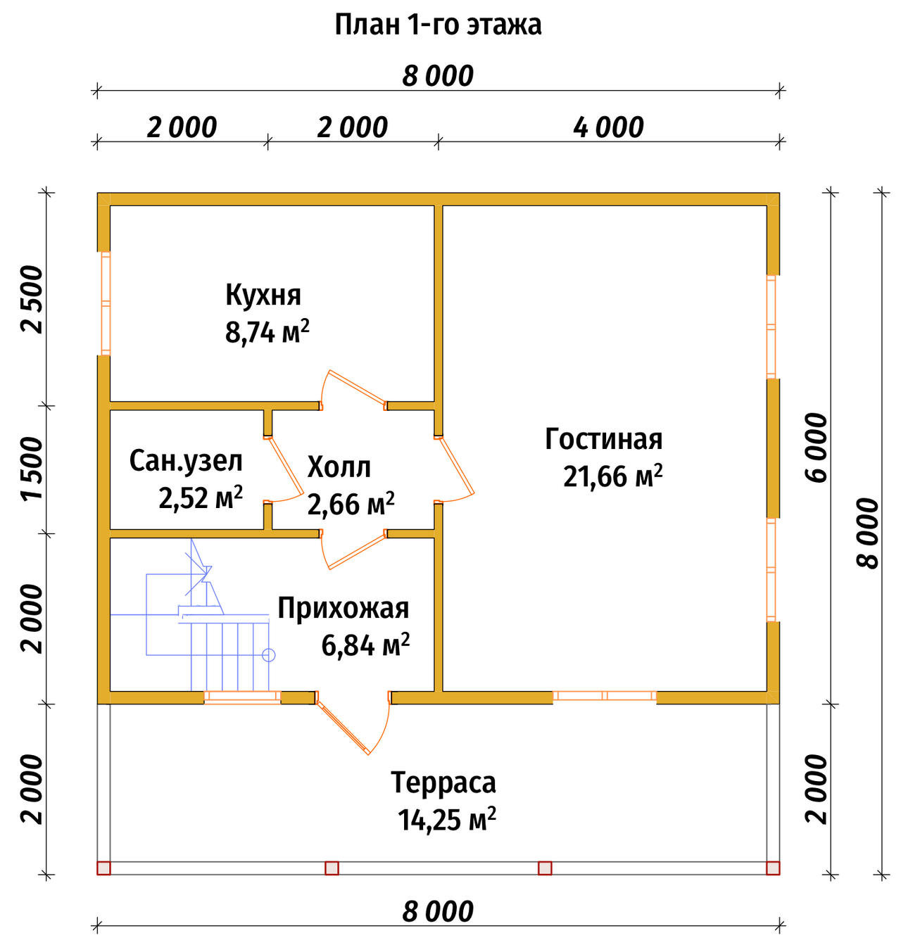 П-1492 План первого этажа П-1492 План первого этажа