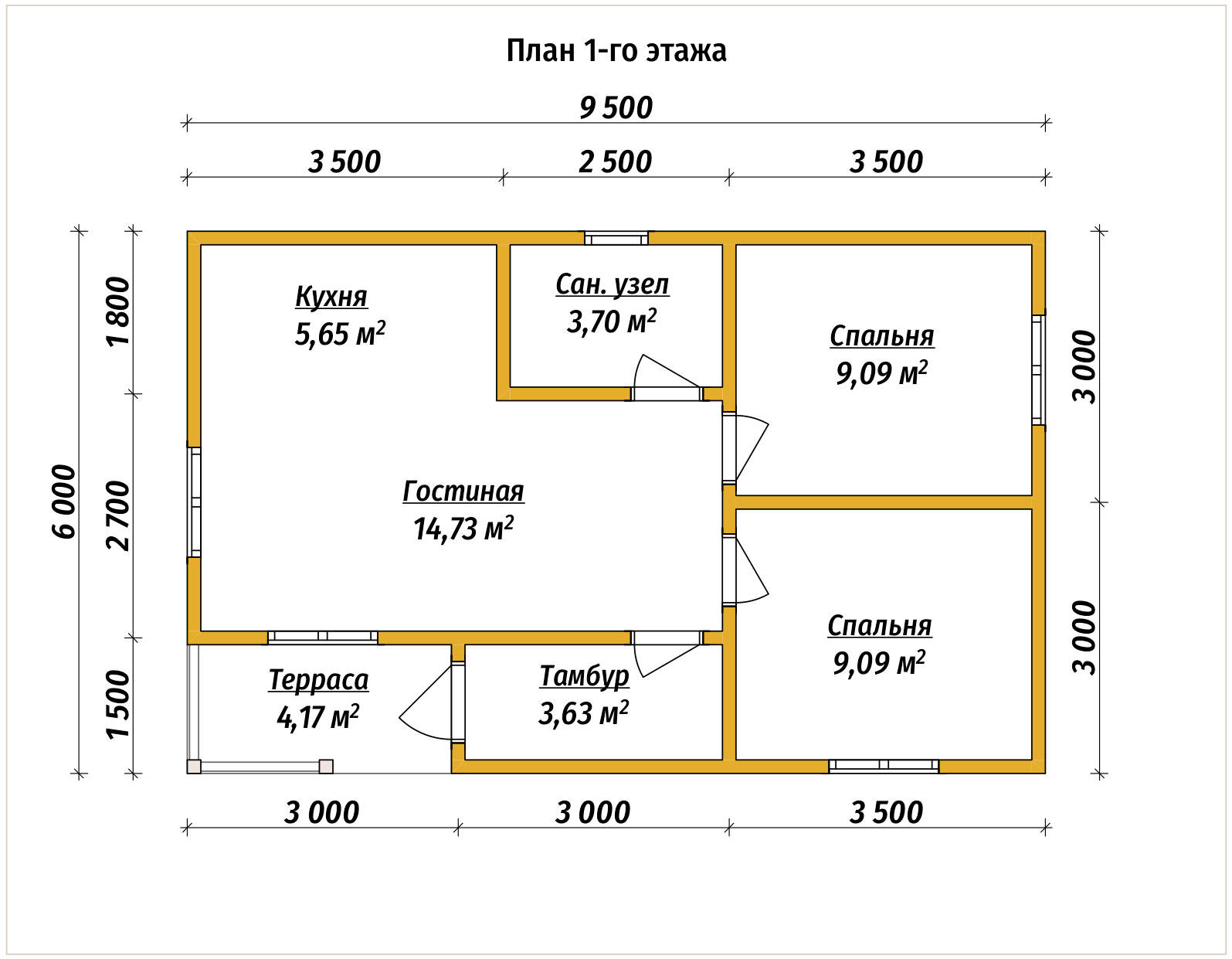 П-1556 План первого этажа П-1556 План первого этажа