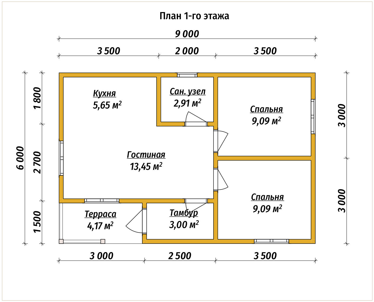 П-1557 План первого этажа П-1557 План первого этажа