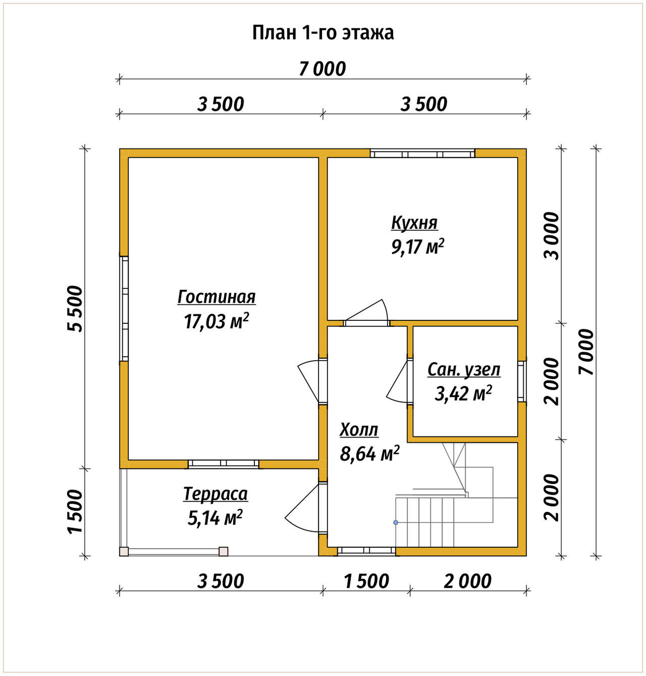 П-1582 План первого этажа П-1582 План первого этажа