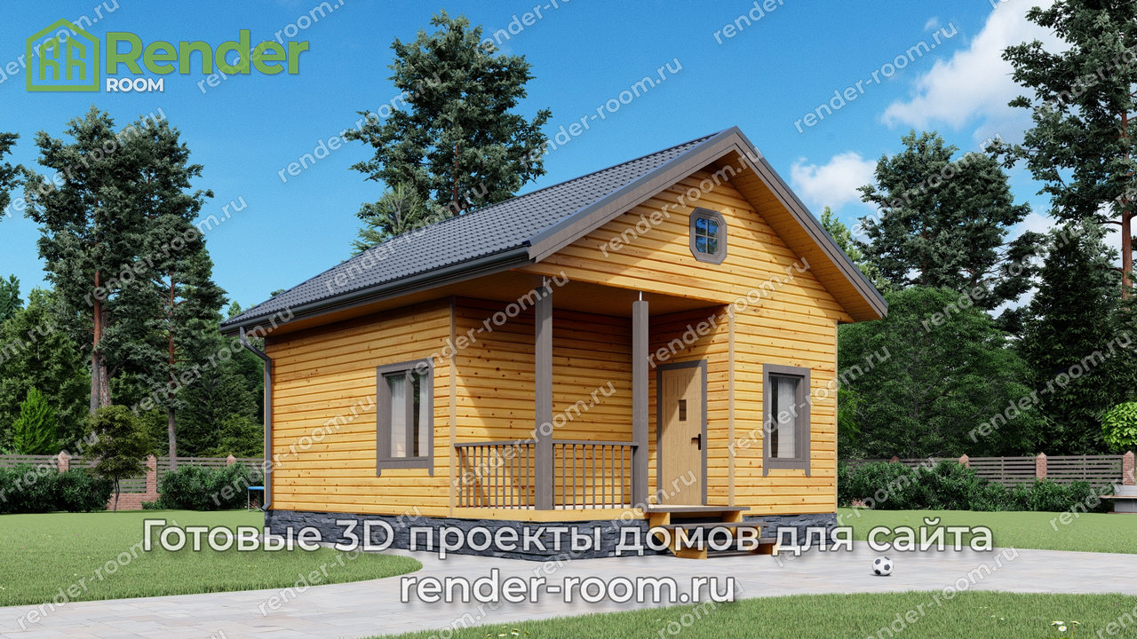 Проект брусового дома 6х8, площадью 42 м2