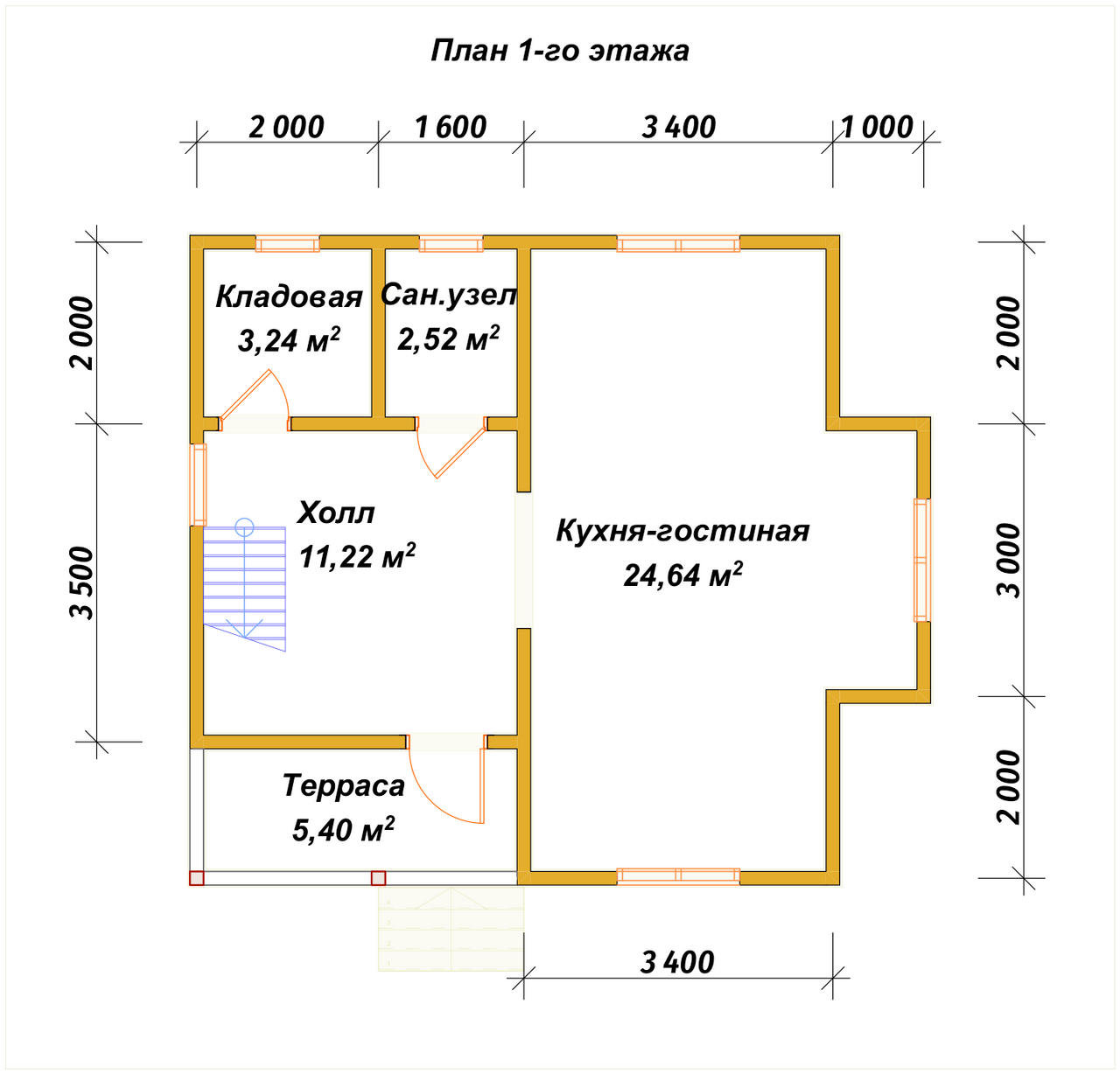П-195 План первого этажа П-195 План первого этажа
