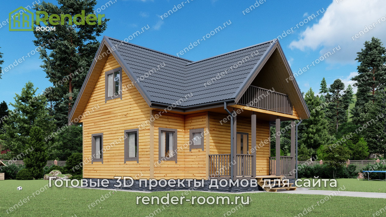 Проект брусового дома 9х9, площадью 119 м2