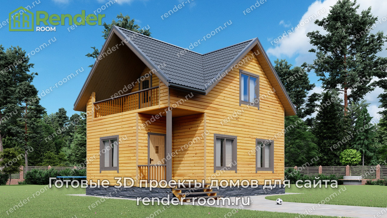 Проект брусового дома 6х8, площадью 85 м2