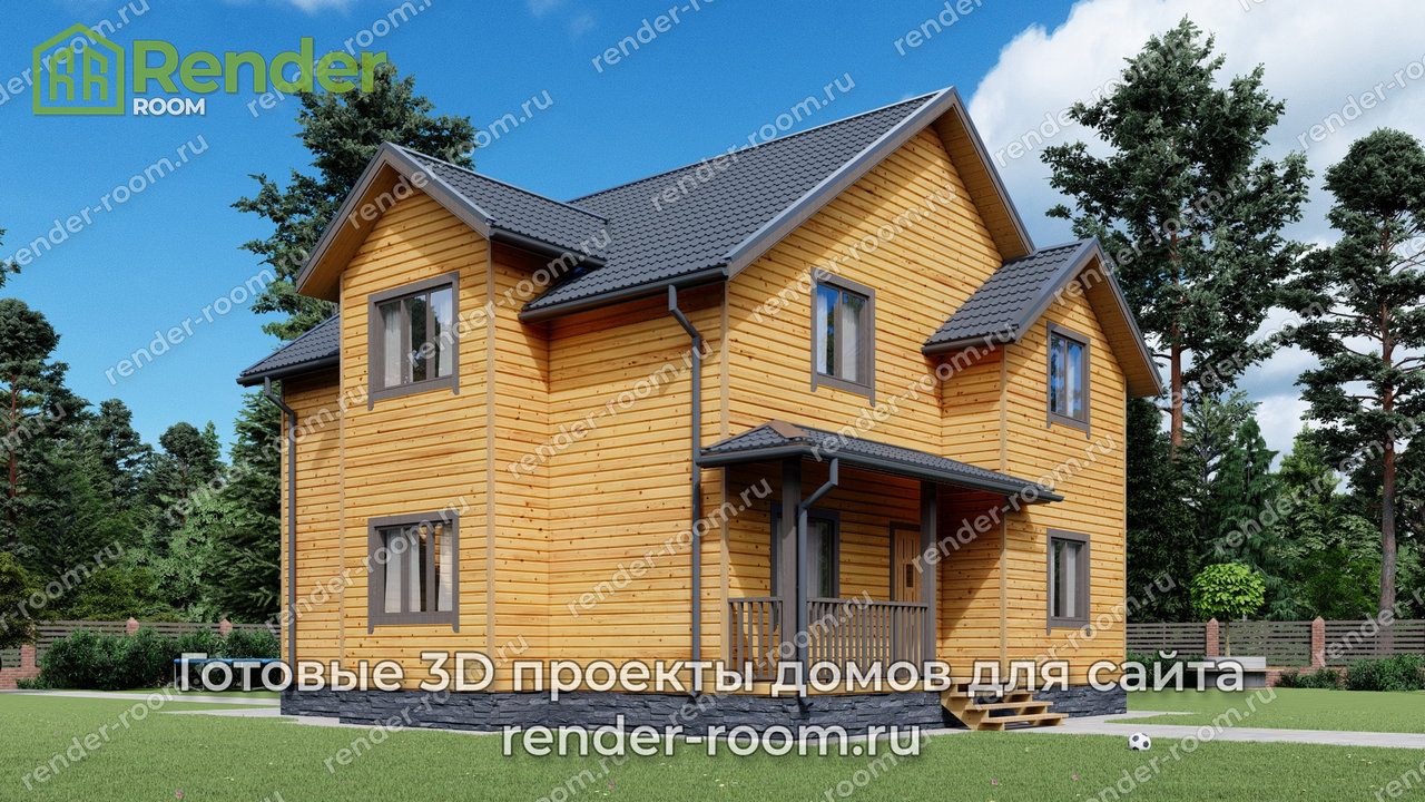 Проект брусового дома 10х10, площадью 168 м2