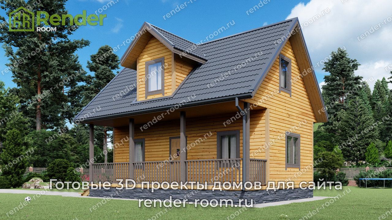 Проект брусового дома 6х9, площадью 91 м2