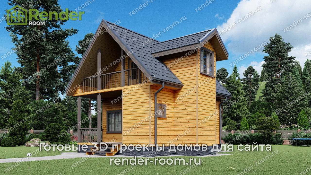 Проект брусового дома 6х8, площадью 81 м2