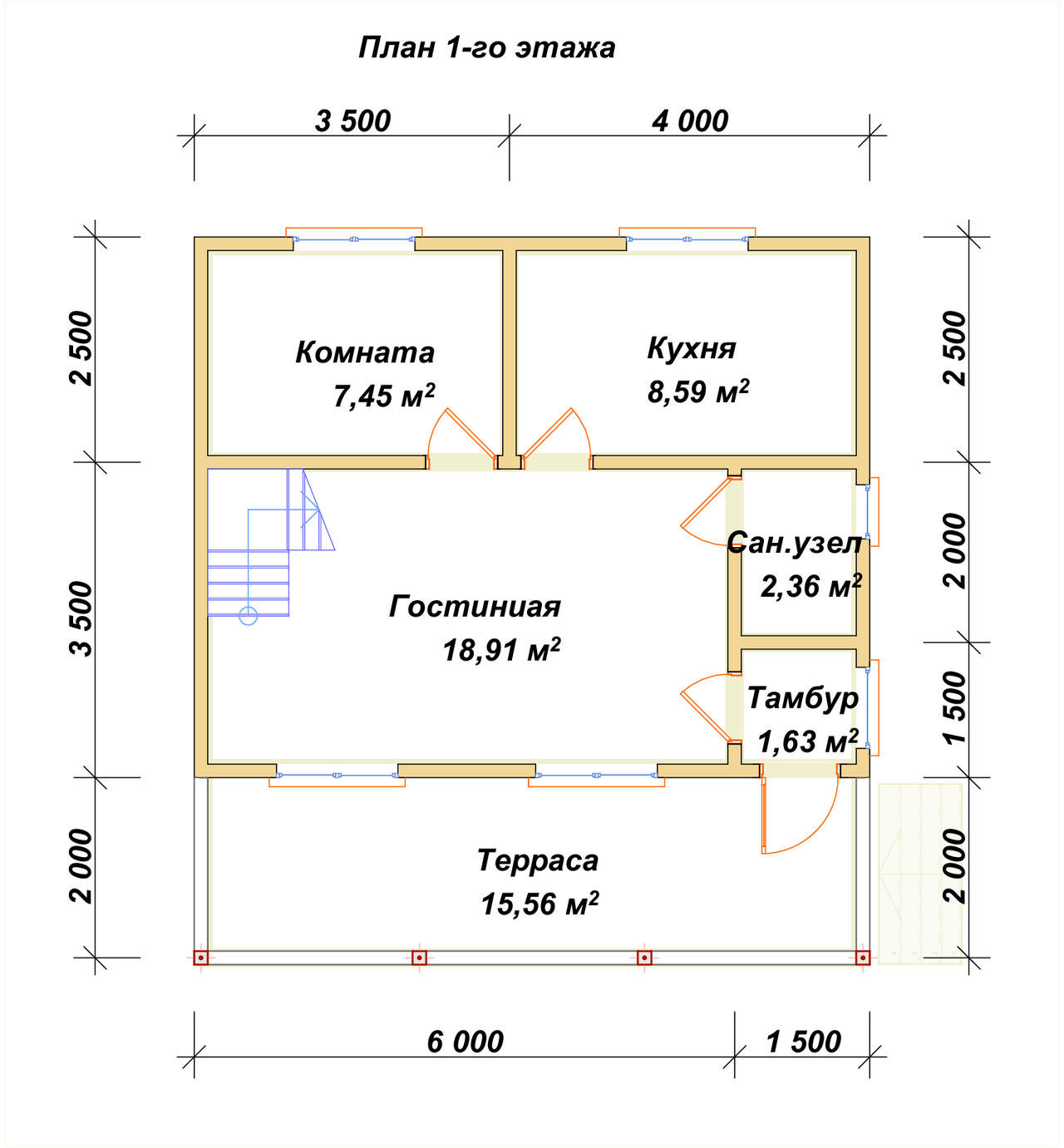 П-423 План первого этажа П-423 План первого этажа