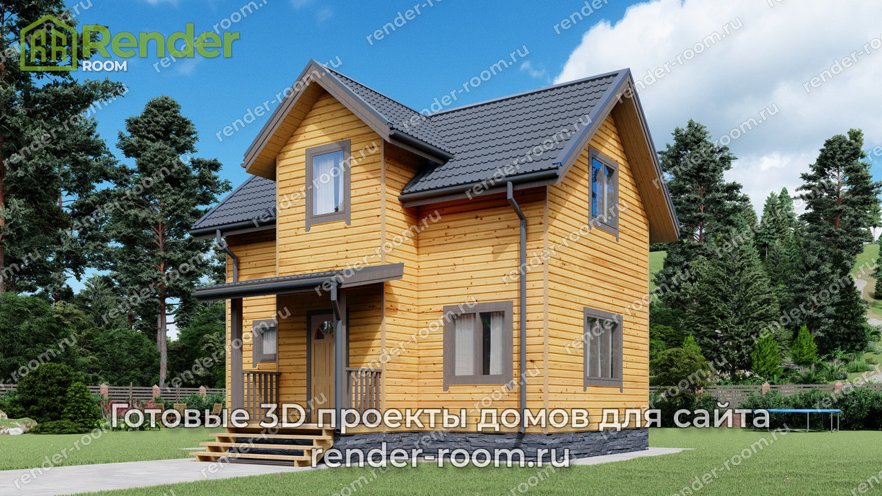 Проект брусового дома 7х8, площадью 73 м2