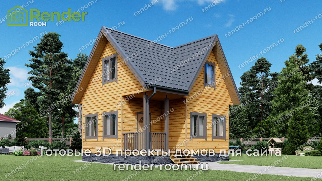 Проект брусового дома 6х7, площадью 46 м2