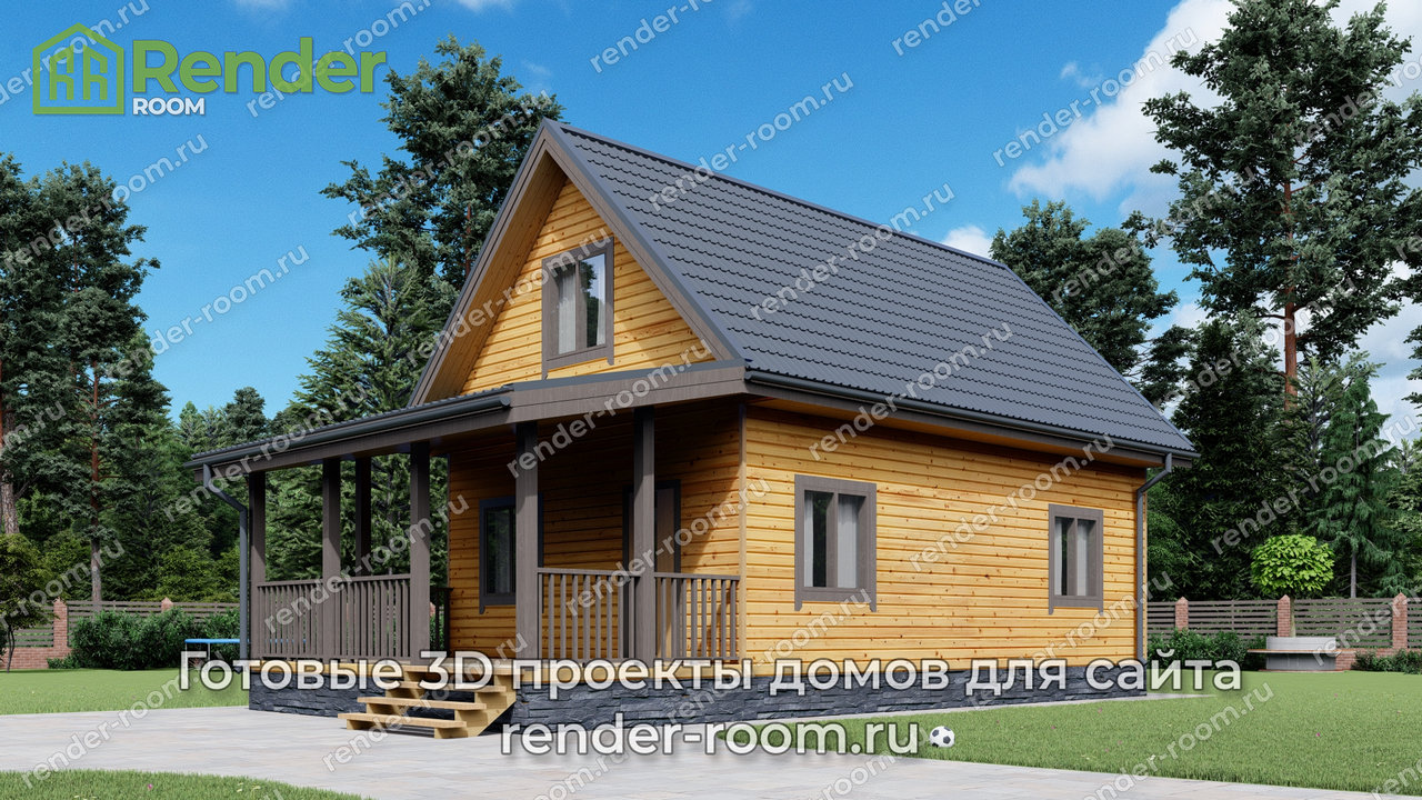 Проект брусового дома 6х9, площадью 80 м2