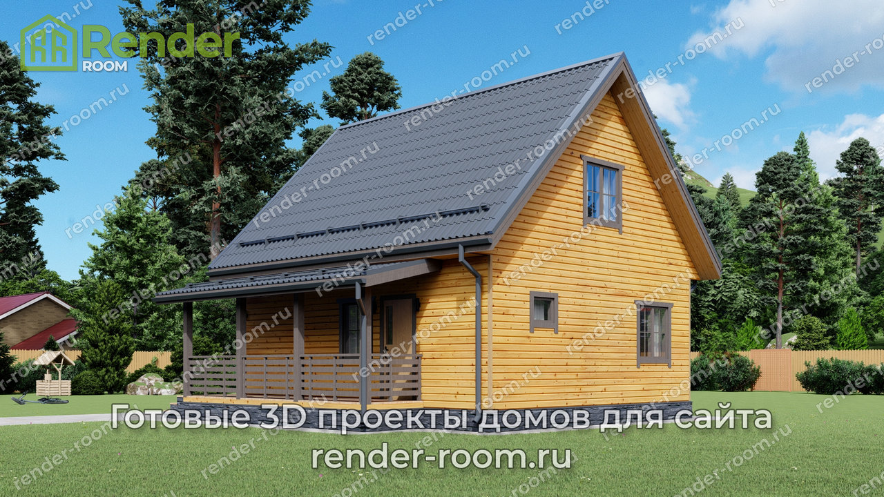 Проект брусового дома 7х8, площадью 87 м2