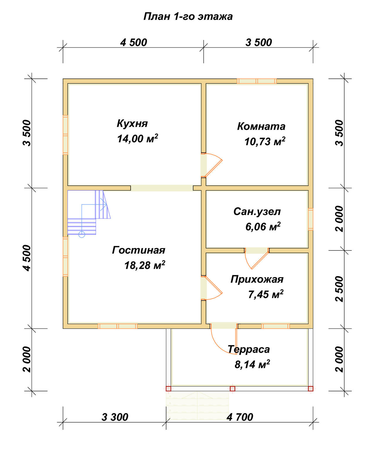 П-558 План первого этажа П-558 План первого этажа