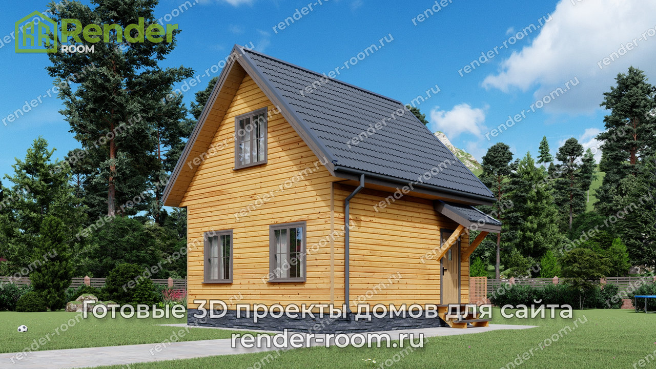 Проект брусового дома 6х6, площадью 50 м2