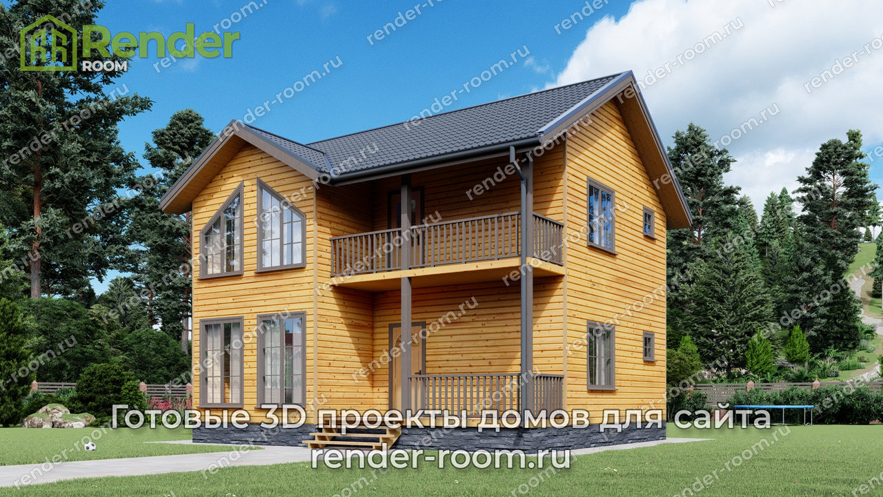 Проект брусового дома 8х9, площадью 103 м2