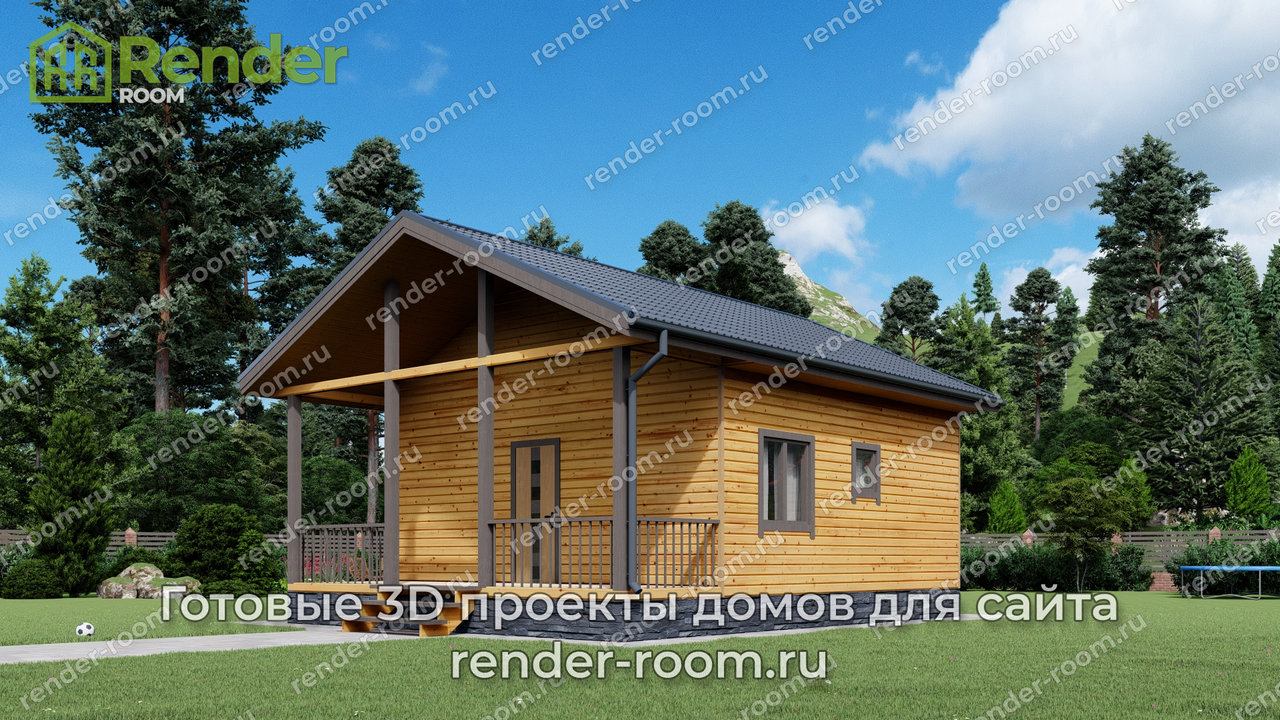 Проект брусового дома 7х9, площадью 42 м2