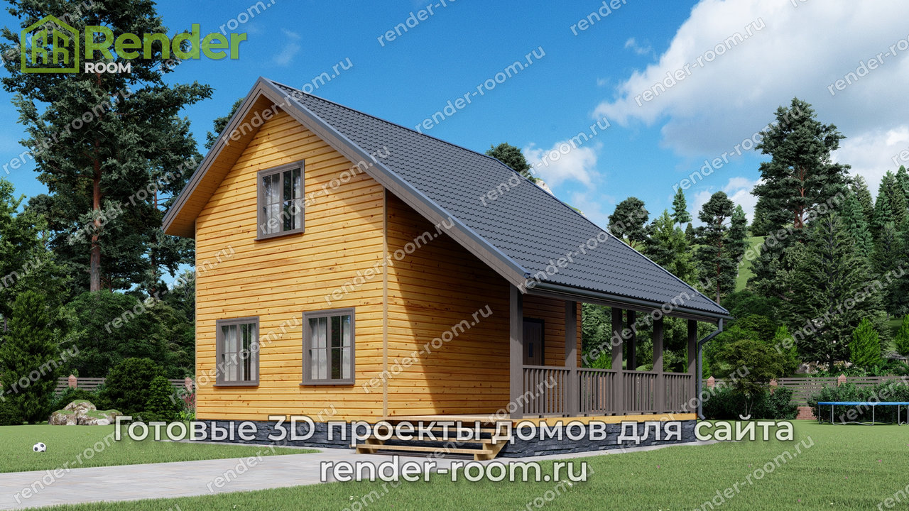 Проект брусового дома 6х7, площадью 70 м2