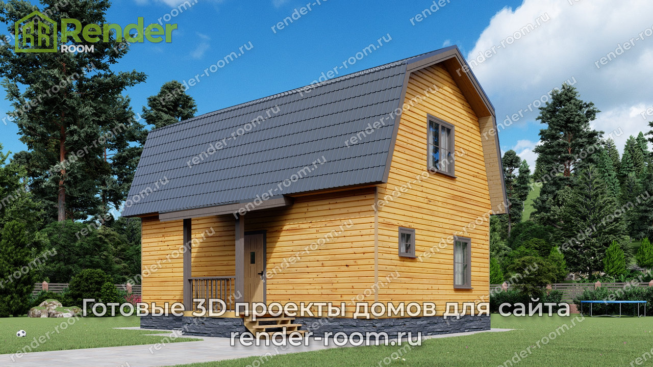 Проект брусового дома 6х9, площадью 82 м2