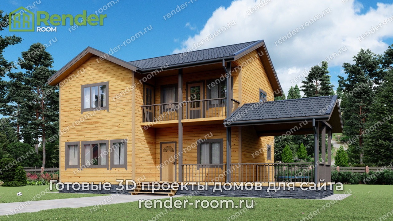 Проект брусового дома 8х10, площадью 119 м2