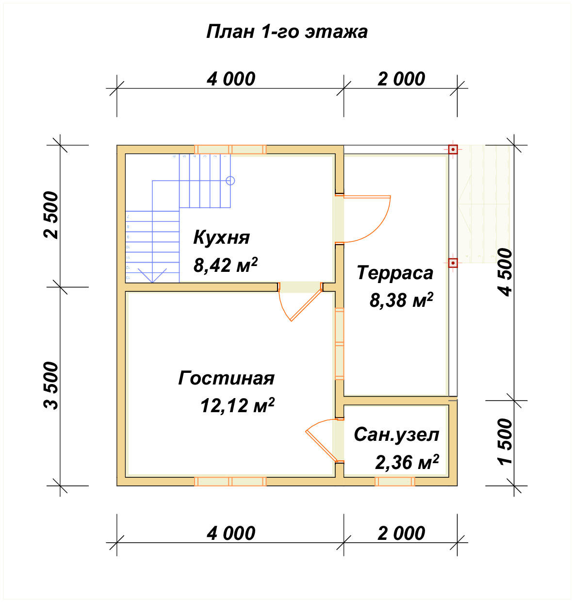П-977 План первого этажа П-977 План первого этажа