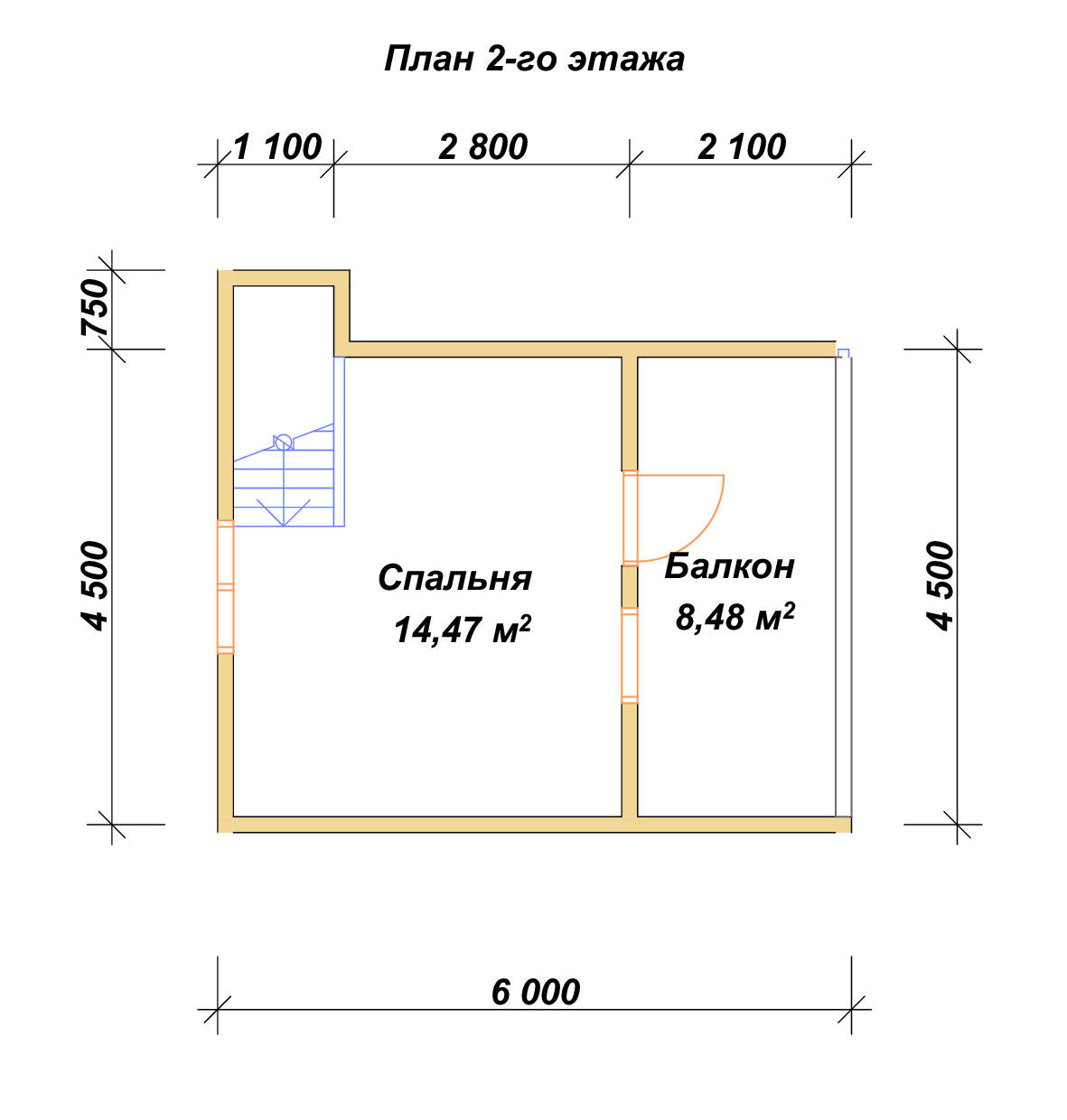 П-977 План второго этажа П-977 План второго этажа
