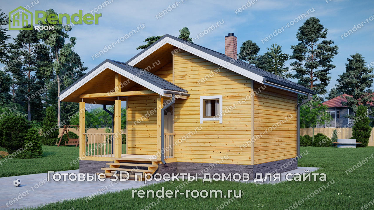 Проект бани из бруса Б-1.