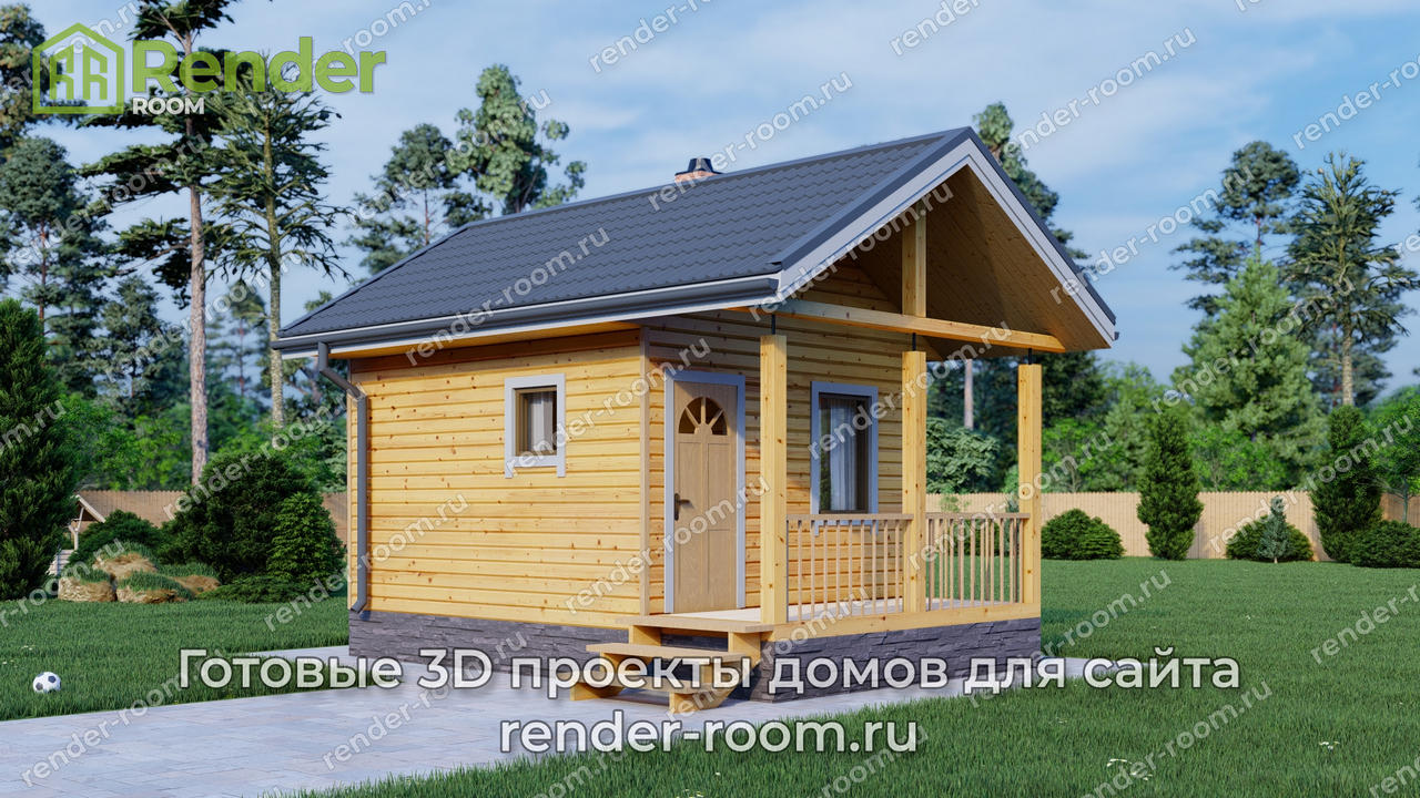 Проект бани из бруса Б-10.