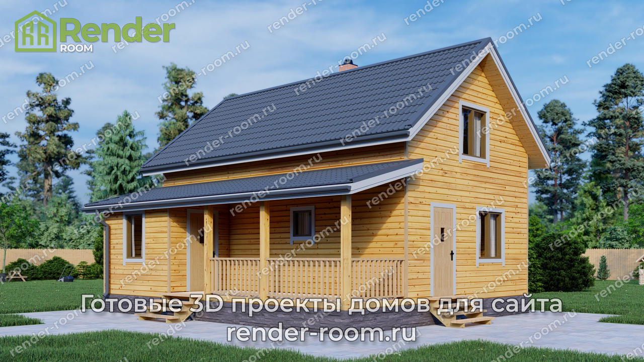 Проект бани из бруса Б-16.