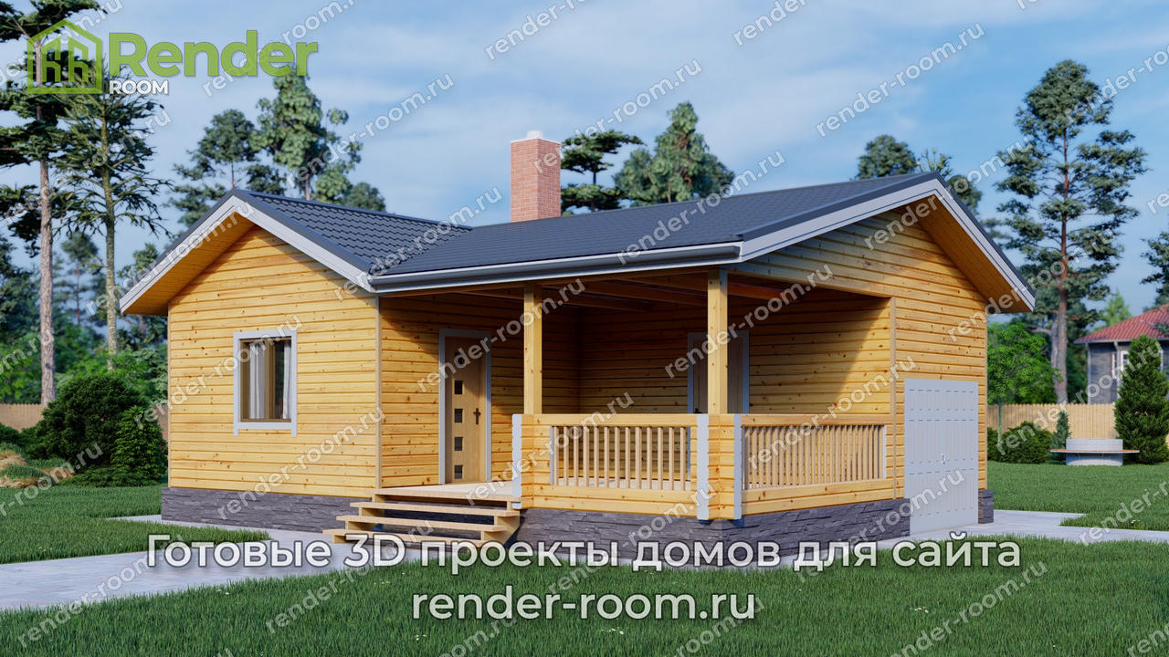 Проект бани из бруса Б-17.