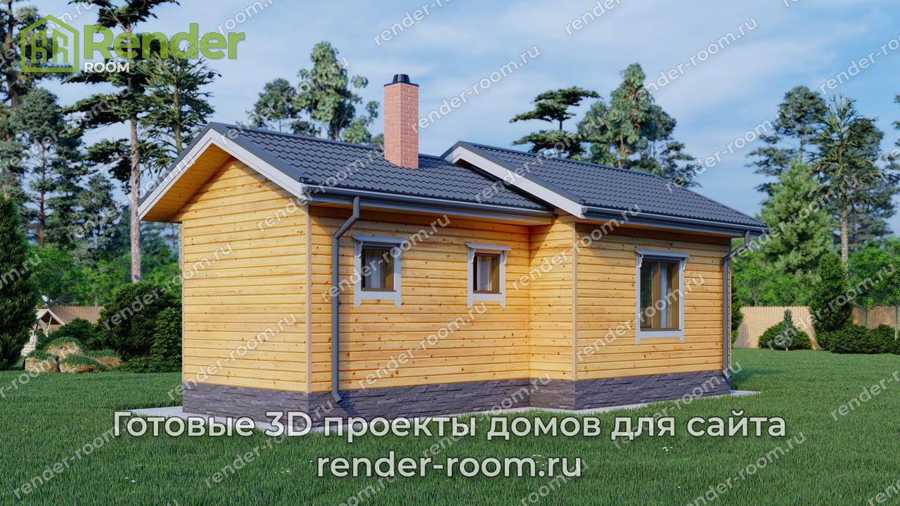 Проект бани из бруса Б-19.